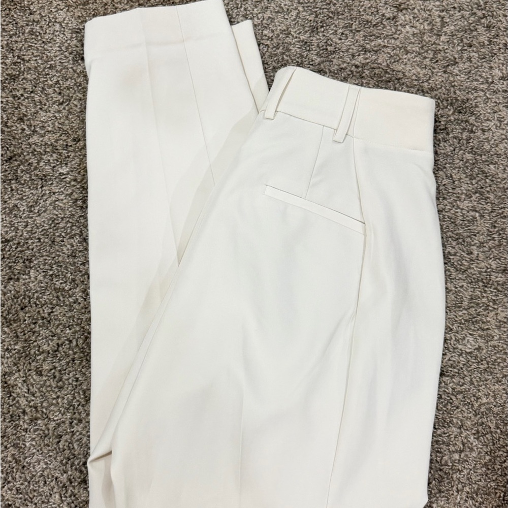 NWT Express Cream High-Waist Pleated Trousers - Picture 3 of 3